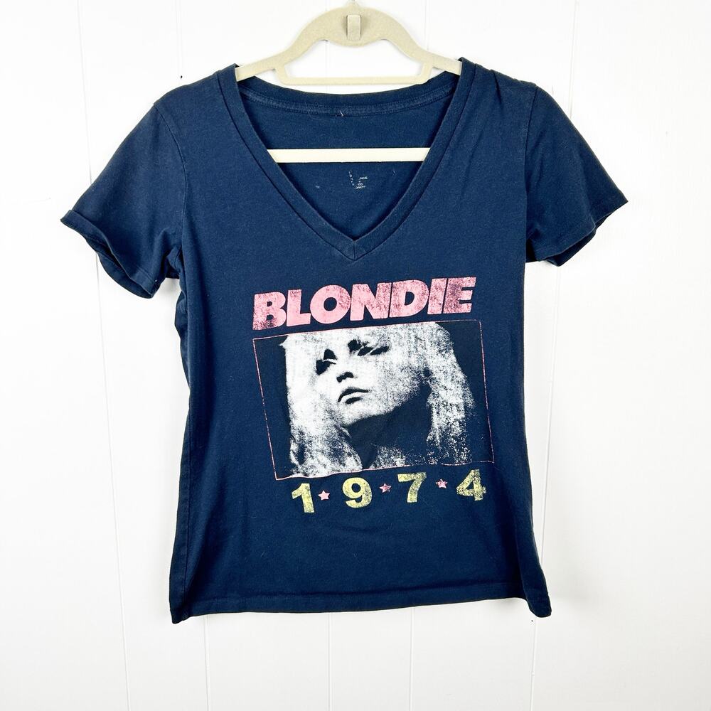 Blondie 1974 Graphic Navy Short Sleeve Tee Extra Small